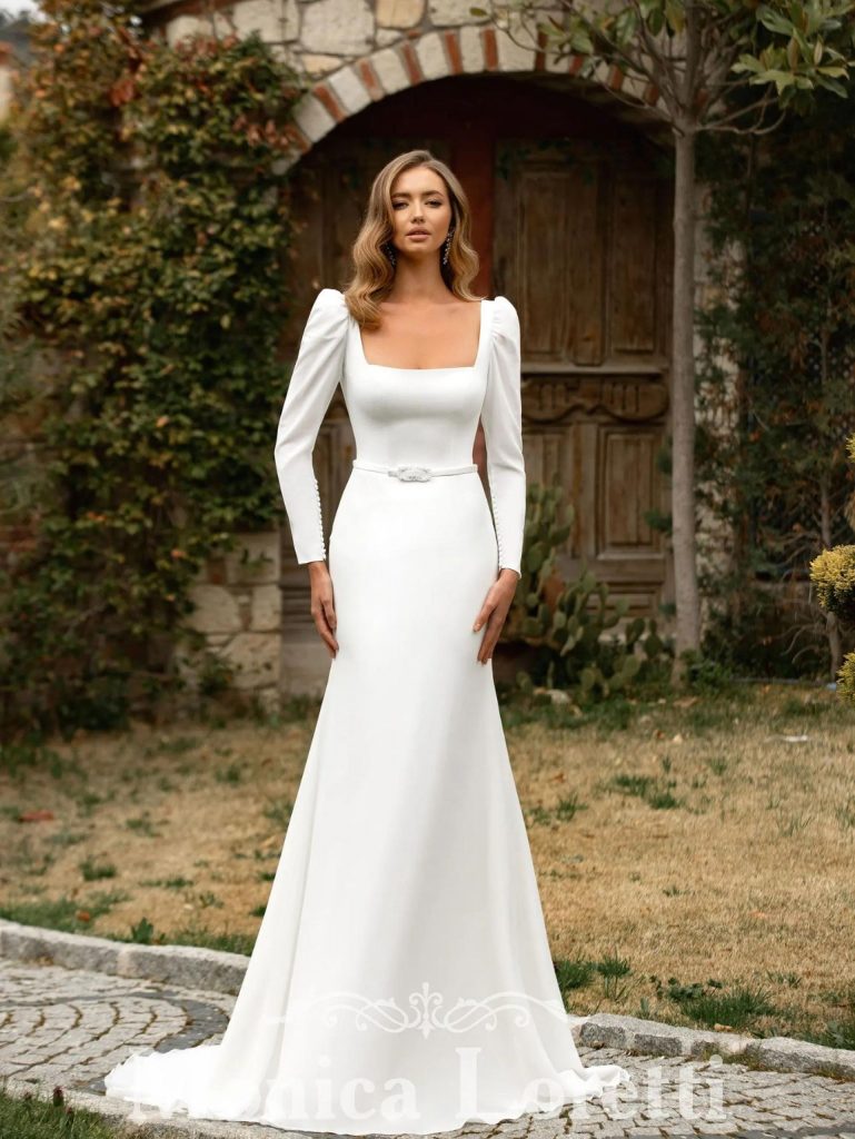 Vestido monica loretti 8201 coleccion málaga remedios novias