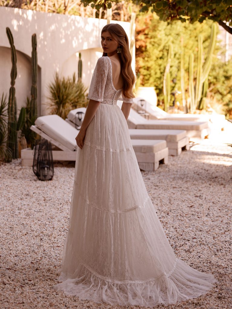 vestido novia nueva coleccion DR429 en remedios novias malaga boho